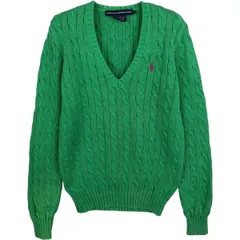 古着 ラルフローレン Ralph Lauren RALPH LAUREN SPORT ケーブル編み Vネック コットンニットセーター レディースS相当/eaa621742