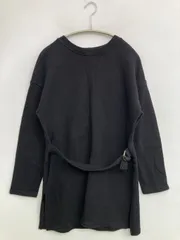 SHOO LA  RUE シューラルー Tシャツ/カットソー F ブラック 無地 ミドル丈 長袖 クルーネック(丸首)