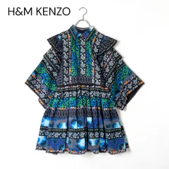 H&M KENZO 総柄 ブラウス ワンピース ブルー