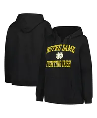 チャンピオン レディース アウター パーカー・スウェット プラスサイズ Champion Womens Black Notre Dame Fighting Irish Plusize Heart Soul Notch Neck Pullover Top Bla