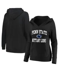 チャンピオン レディース アウター パーカー・スウェット プラスサイズ Champion Womens Black Penn State Nittany Lions Plusize Heart Soul Notch Neck Pullover Black ブラ