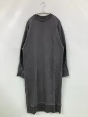 ZARA ザラ ワンピース USA M グレー コットン 裏起毛 無地 長袖 ロング・マキシ丈 タイト