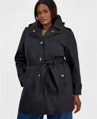 ロンドンフォグ レディース アウター ジャケット・ブルゾン プラスサイズ コート London Fog Plusize SingleBreasted Hooded Belted Trench Coatのサムネイル