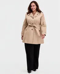 ロンドンフォグ レディース アウター ジャケット・ブルゾン プラスサイズ コート London Fog Plusize SingleBreasted Hooded Belted Trench Coatのサムネイル