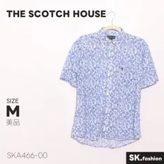 美品 THE SCOTCH HOUSE トップス 総柄 フラワープリント 半袖 刺繍　胸ポケット　ボタンダウン シャツ
