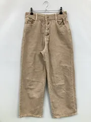 ZARA ザラ デニムパンツ EUR 36 ベージュ クロップド・半端丈 無地 ワイド・ルーズ ストレート ハイウエスト リジッド・ワンウォッシュ