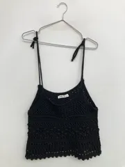 ZARA ザラ キャミソール USA S ブラック 無地 レース カップなし