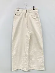 JEANASIS ジーナシス デニムパンツ S アイボリー フルレングス 無地 ワイド・ルーズ ハイウエスト ストレート