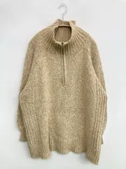 LOWRYS FARM ローリーズファーム ニット/セーター F ベージュ ウール・ニット コットン 無地 ミドル丈 長袖 タートルネック/ハイネック