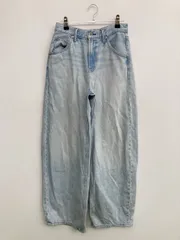 UNIQLO ユニクロ デニムパンツ 24 (61cm) スカイブルー フルレングス 無地 ワイド・ルーズ テーパード ハイウエスト ヴィンテージ