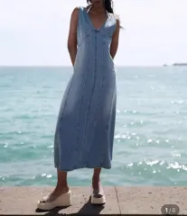 ZARA ザラ デニム ロング丈ワンピース Mサイズ