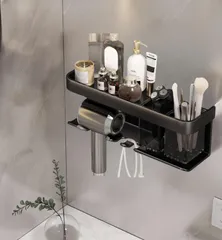 ドライヤー収納 浴室ブラケット ドライヤースタンド ヘアアイロンホルダー 大容量 多機能 ドライヤーホルダー 壁掛け 小物収納 ドライヤーホルダー 浴室収納用品 トイレタリー収納ラック 化粧台 寝室 壁掛け式 バスルーム そして家やホテルに使用 ヘアドライヤー