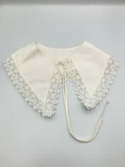 付け襟 アイボリー 無地 レース