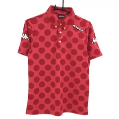 【超美品】カッパ 半袖ポロシャツ ピンク×レッド ドット ボタンダウン メンズ M ゴルフウェア Kappa