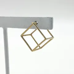 SHIHARA シハラ Square Pierce 10 スクエアピアス シングル 片耳用 K18 イエローゴールド【中古】Aランク　5_419のサムネイル