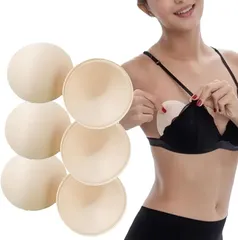 ヒカリカ(HIKARIKA) バストパッド 3ペア 薄手 極薄 胸 パッドブラインサート 快適な ブラパッド DIY 取り外し可能 通気性 スポーツブラ 水着 軽量 (ベージュ,  標準)