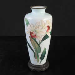 七宝焼 黄釉 花文 花瓶 V A399 - メルカリ