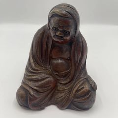柘植根付 置物 七福神布袋様 黄楊繊細彫刻 木製。 - メルカリ