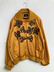 MURUA ムルーア ブルゾン F オレンジ サテン 刺繍 ショート丈 フードなし ジップアップ