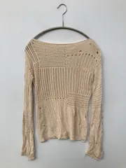 ニット/セーター ベージュ ウール・ニット 無地 ミドル丈 長袖 ボートネック