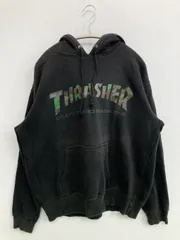 THRASHER スラッシャー パーカー L ブラック スウェット プルオーバー 前面プリント ブランドロゴ 長袖