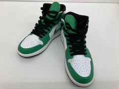 NIKE ナイキ スニーカー ジョーダン 1 MID メンズ 27㎝ グリーン×ホワイト