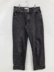 ZARA ザラ デニムパンツ EUR 36 ブラック クロップド・半端丈 無地 スタンダード テーパード レギュラー ヴィンテージ