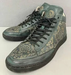 DIESEL ディーゼル レザーハイカットスニーカー 26.5cm 緑 グリーン ハイカット スニーカー Y00740