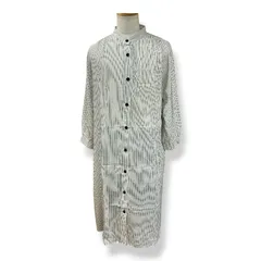 GU ジーユー バンドカラーシャツワンピース 縦縞 ストライプ マタニティ 272-333160(11-01) 古着