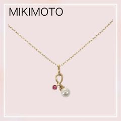 ○ミキモト アコヤ真珠リボンモチーフネックレス k18 - メルカリ
