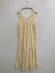 Discoat ディスコート ワンピース F イエロー 無地 袖なし ロング・マキシ丈 フレア