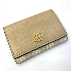 GUCCI GGマーモント GGスプリーム カードケース 名刺入れ ベージュ バイカラー 739525 鑑定済み 正規品 グッチのサムネイル