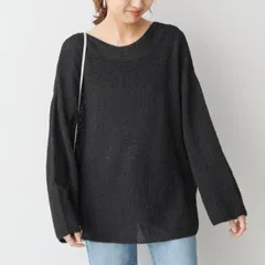 Spick & Span (スピックアンドスパン) カノコ編みペーパーヤーン2WAYルーズニット ブラック FREE