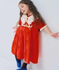 【新作】フェルトリンガーT ティアードワンピース p.premier レッド 80 90 100 子供服 ワンピース P217036