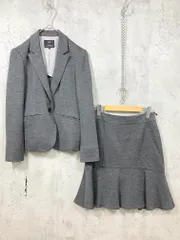 23区 シンプル オフィス シングル 羽織り ストレッチ ウール セットアップ ジャケット スカート スーツ size38/グレー ■■ レディース