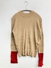 Discoat ディスコート ニット/セーター F ベージュ ウール・ニット 無地 ミドル丈 長袖 クルーネック(丸首)