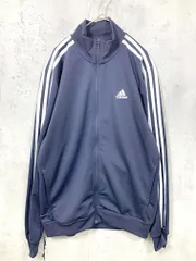 美品 adidas アディダス 2HJ001 スリーストライプ ジップアップ トラック ジャケット sizeM/紺  ■■ メンズ
