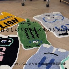 ラグ カーペット マット 滑り止め付き 柔らか おしゃれ フェイクカシミアマット キュート かわいい 子ども部屋 キッズスペース キッズルーム  寝室 玄関 トイレ リビング おしゃれ ギフト ワニ 動物デザイン グリーン