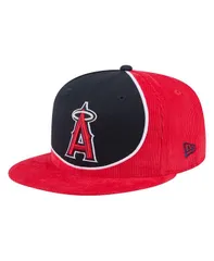 ニューエラ メンズ アクセサリー 帽子 コーデュロイ New Era Mens RedNavy Los Angeles Angels Retro Split Corduroy Snapback Hat Red Navy ネイビー