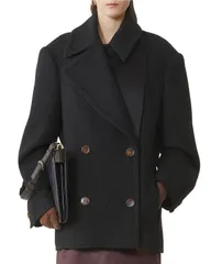 ランバン レディース アウター コート ウール Lanvin Wool Pea Coat Anthraciteのサムネイル