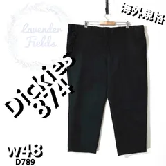 ディッキーズ 874ワークパンツD789〇ブラック極太ルーズDickies大きいサイズw48黒ワンポイントロゴアメリカ古着