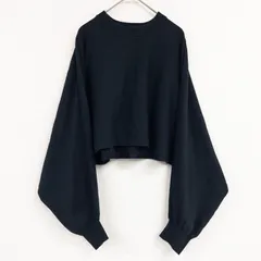 ◎HYKE　ハイク　2024　ニットトップス　ショート丈　クロップド　コットン　ブラック　レディース　1　b00690のサムネイル