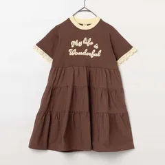 【ラスト1点/80㎝】フェルトリンガーT ティアードワンピース p.premier ブラウン 子供服 ワンピース ピードットプルミエ P217036のサムネイル