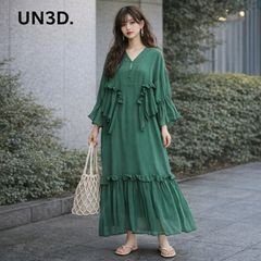 ◇美品◇ AMERI VOLUME CHIFFON DRESS グリーン M - メルカリ