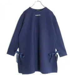 【美品】インゲボルグ★サイドリボンが可愛い♪ スウェットワンピース サイズ3(9号) 紺系 z18773