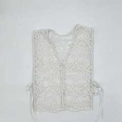 Green Parks　グリーンパークス　ELENCARE DUE２WAYレースベスト　オフホワイト　フリーサイズ　□〇