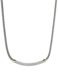 ジョン・ハーディー レディース アクセサリー ネックレス・チョーカー・ペンダントトップ レース JOHN HARDY 14K Yellow Gold Sterling Silver JH Essentials Diamond Pav Collar Neckla