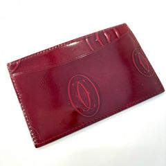 CARTIER レザーカードケース パスケース ボルドー 鑑定済み 正規品 カルティエ