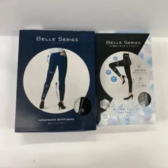 T3229 BELLE SERIES ベルシリーズ 着圧デニムパンツ ブラック XXLサイズ   /  リブ着圧レギンス クールタイプ XL グレー 計2点セット