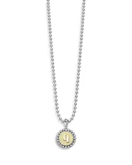 ラゴス レディース アクセサリー ネックレス・チョーカー・ペンダントトップ レース LAGOS Sterling Silver and 18K Yellow Gold Signature Caviar Initial Pendant Necklace 16 Q
